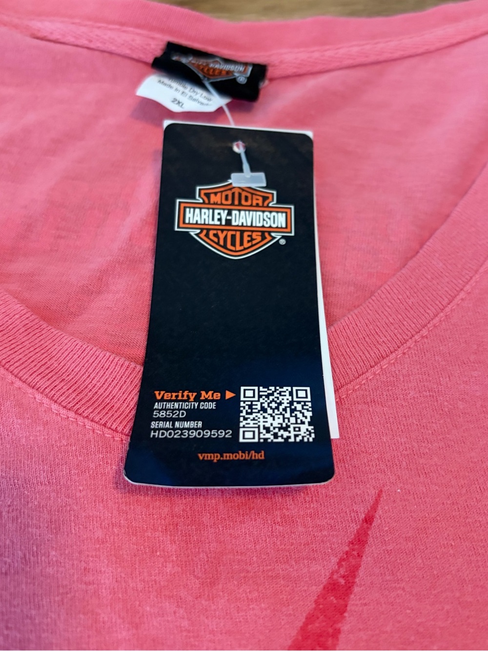 NWT Harley-Davidson Circuit LDS Dye V-Neck Shirt - Picture 4 of 4